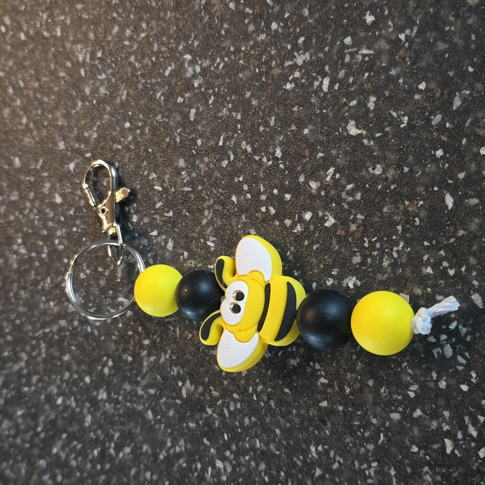 Silicone beaded keychain